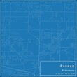 Blueprint US city map of Sussex, Wisconsin.