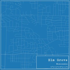  Blueprint US city map of Elm Grove, Wisconsin.