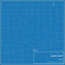 Blueprint US City Map Of Lawler, Iowa.