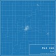 Blueprint US city map of Red Oak, Iowa.