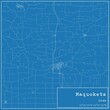 Blueprint US city map of Maquoketa, Iowa.
