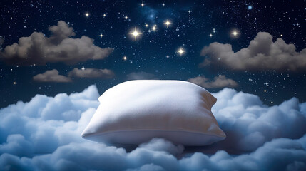 睡眠中に良い夢を見る枕のイメージ　Generative AI