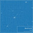 Blueprint US city map of Bedford, Iowa.