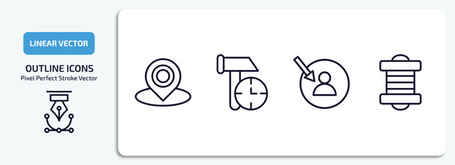 Wall Mural - general outline icons set. general thin line icons pack included coordinate, build time, direct mark