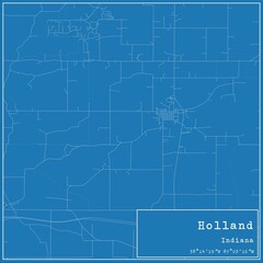  Blueprint US city map of Holland, Indiana.
