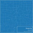 Blueprint US city map of Deputy, Indiana.