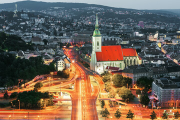 Wall Mural - View on Saint MartinÂ´s cathedral and old city in Bratislava,Slovakia