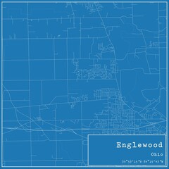  Blueprint US city map of Englewood, Ohio.