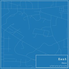  Blueprint US city map of Kent, Ohio.