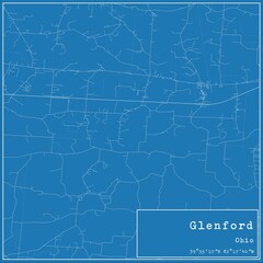  Blueprint US city map of Glenford, Ohio.