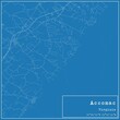 © Rezona - Blueprint US city map of Accomac, Virginia.
