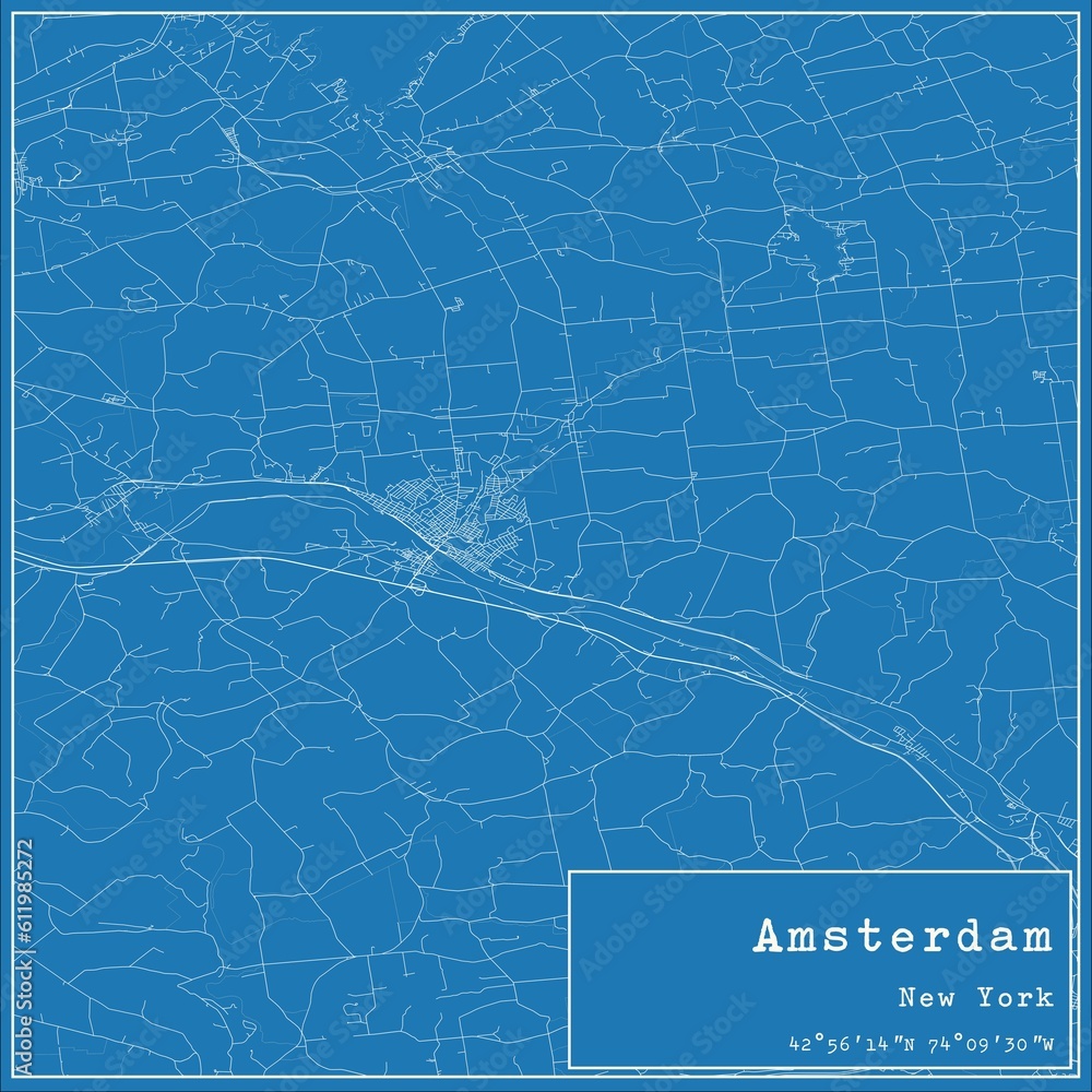 Blueprint US City Map Of Amsterdam New York Stock 1000 F 611985272 