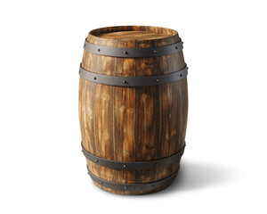 Wall Mural - wooden barrel isolated on empty background. 3d rendering