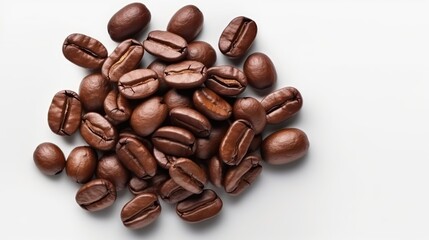 Wall Mural - coffee beans in white background