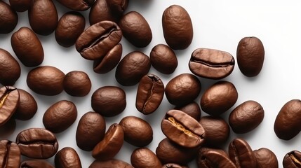 Wall Mural - coffee beans in white background