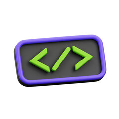 3D Coding Icon User Interface Illustration