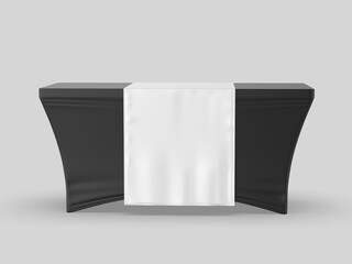 Wall Mural - Trade show exhibition advertising table runner adjustable cloth Banner or Table cover. 3d render illustration.	
