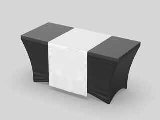Wall Mural - Trade show exhibition advertising table runner adjustable cloth Banner or Table cover. 3d render illustration.	
