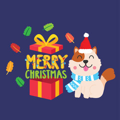 Sticker - Cute Cartoon Christmas Concept.