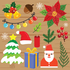 Sticker - Cute Cartoon Christmas Concept.