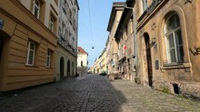 A Old Alley In The Kazimierz District Of Krakow. This District Was Once The Center Of Jewish Life In Krakow And Now Is A Vibrant Cultural Hub. 