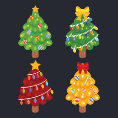 Sticker - Collection of Christmas trees.