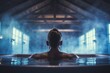 © nsit0108 - Man spa jacuzzi home. Generate Ai