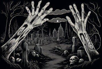 Wall Mural - Zombie halloween ilustration