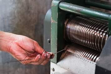 making silver ornament by handcraft