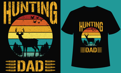 Wall Mural - hunting dad t shirt  design template.