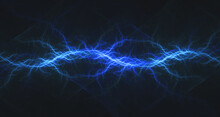 Cool Blue Abstract Lightning, Plasma And Power Element Background
