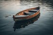 Old wooden boat on the water. Generative ai.