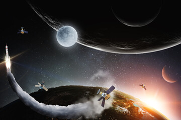 Wall Mural - image of outer space. . mixed media
