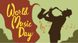 vector illustration to commemorate world music day held in june