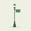 Street sign post vector illustration.Road sign pole isolated background