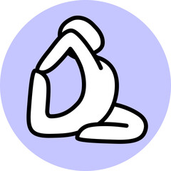 Sticker - Cartoon doodle yoga pose icon