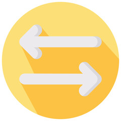 transfer arrow round flat vector icon