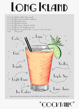 Cocktail Poster Mojito, Aperol Spritz And Pina Colada Cocktail Recipe With Ingredient. Summer Aperitif With Ice. Garnished Alcoholic Beverage Graphic Print. Minimalist Contemporary Vertical Print