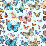 Fototapeta Dziecięca - seamless pattern with butterflies