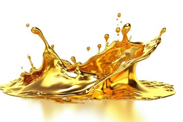 Wall Mural - gold liquid isolated on white background. Generated by AI.