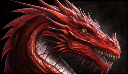 Poster - red dragon head