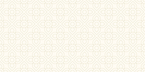 Aufkleber - Luxury gold background pattern seamless geometric line floral circle abstract design vector. Christmas background.