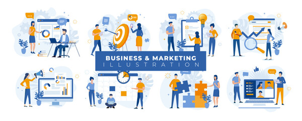 Canvas Print - Business and marketing illustration collection