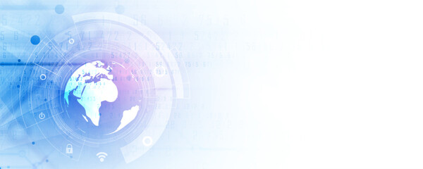 internet digital security technology concept for business background. Lock on circuit board