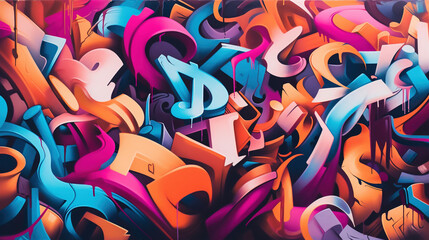Street art graffiti on the wall. AI	