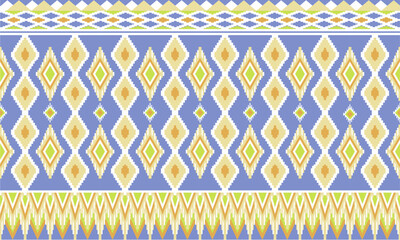 Wall Mural - Seamless pattern with ornament, background image, abstract, blue, green, yellow, white