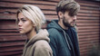 © wetzkaz - young adult woman and man, couple or friends, dispute or quarrel, relationship problems or disagreement, relationship crisis and breaking up, hurt feelings and broken heart