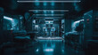 © wetzkaz - dark mysterious basement room with medical equipment, hospital or research and development, fictional
