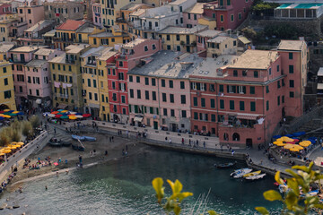 Wall Mural - View of the beautiful sea of ​​the village of Vernazza.