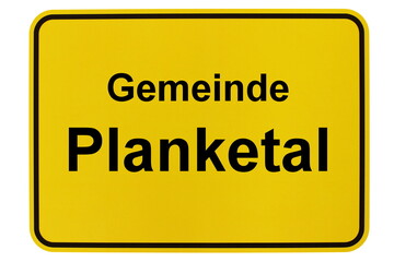 Illustration eines Ortsschildes der GemeindecPlanketal in Brandenburg